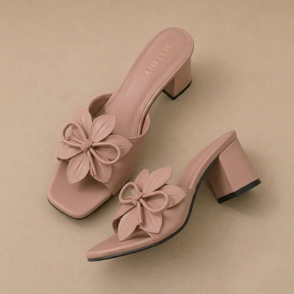 Rosé Bloom Heels Pink