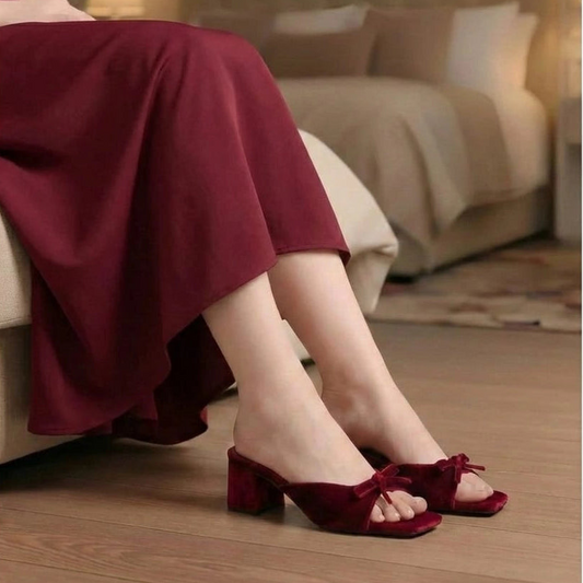 Dress Berry block heels