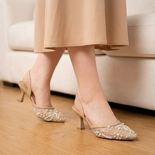 Zara Embroidery Slingback Heel