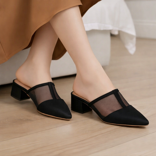 Veloura Net Block Heel