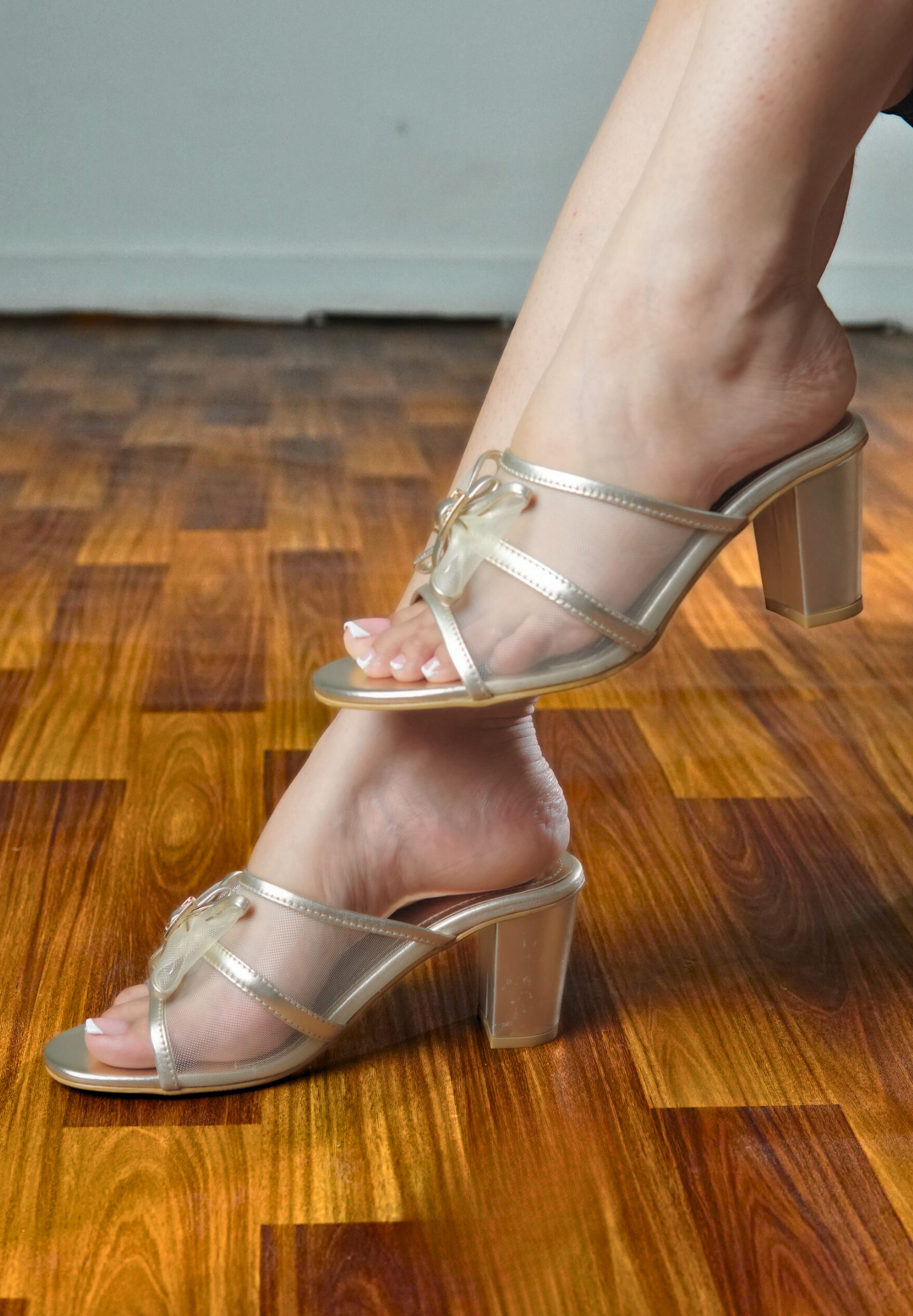 Keira Net Bow Heel