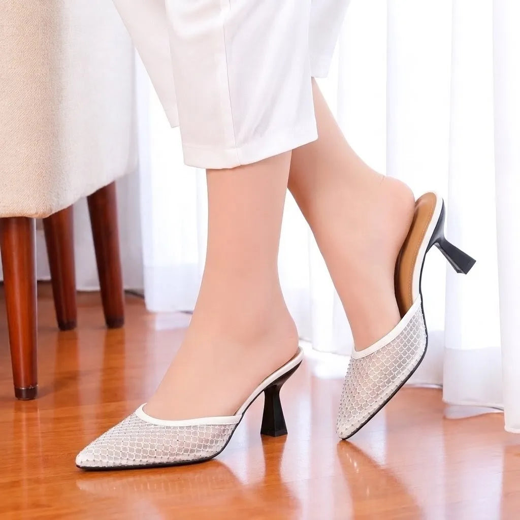 PEARL MESH HEEL