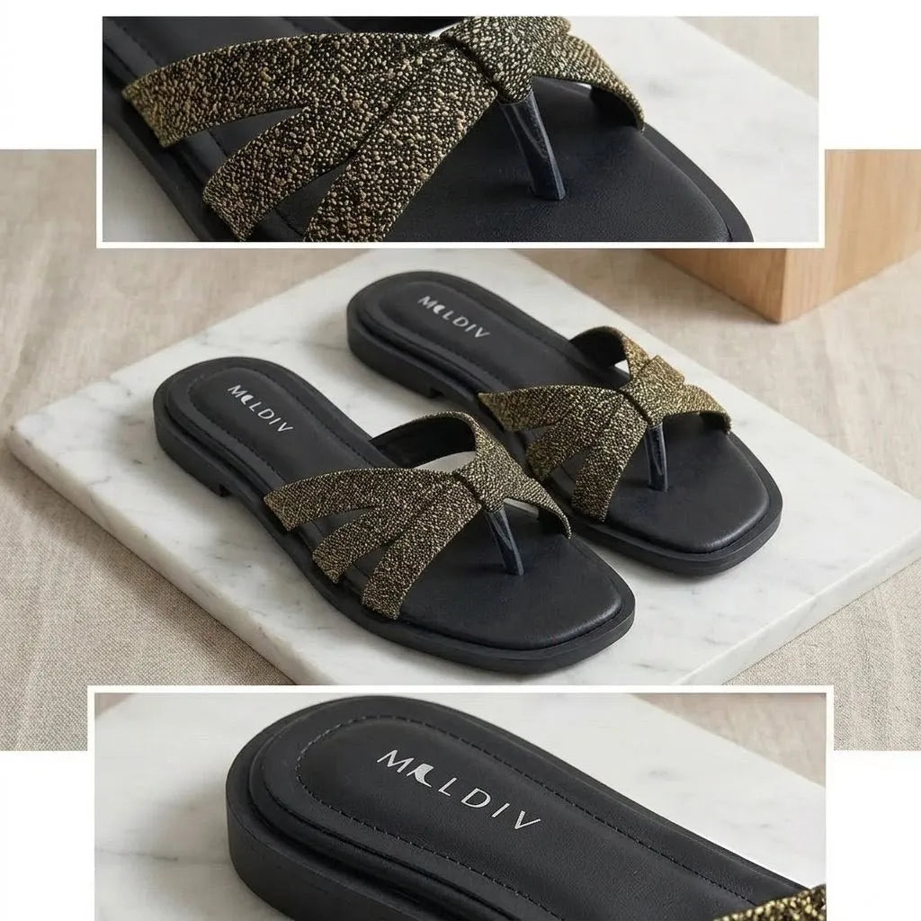 AMARA LUXE SLIDES BLACK