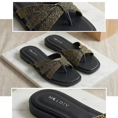 AMARA LUXE SLIDES BLACK