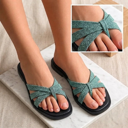 AMARA LUXE SLIDES SAGE GREEN