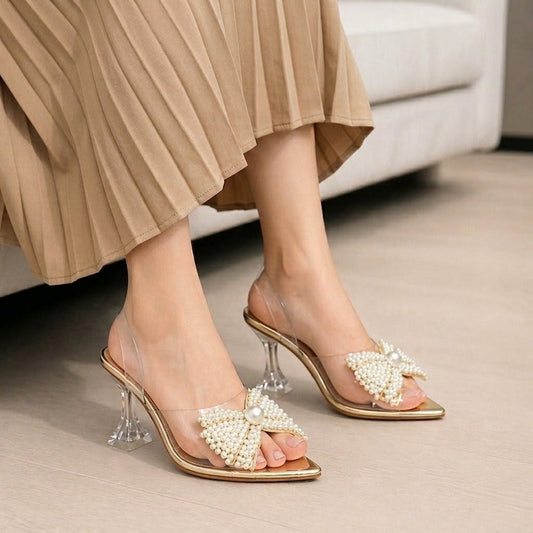 PEARL BOW HEEL