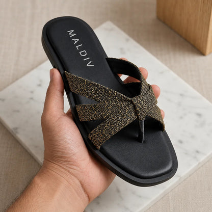 AMARA LUXE SLIDES BLACK