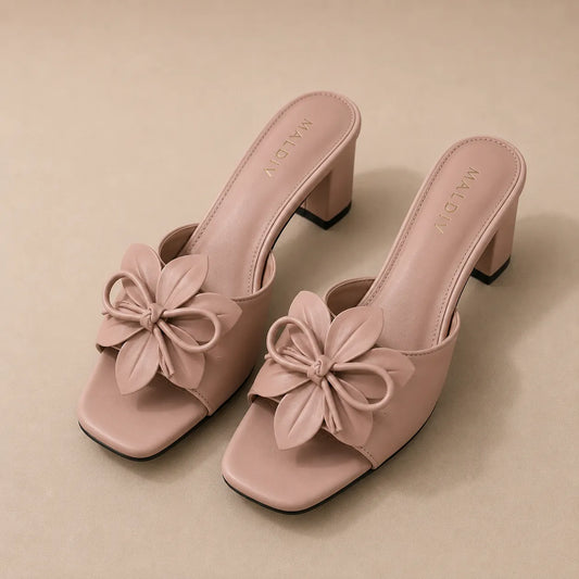 Rosé Bloom Heels Pink
