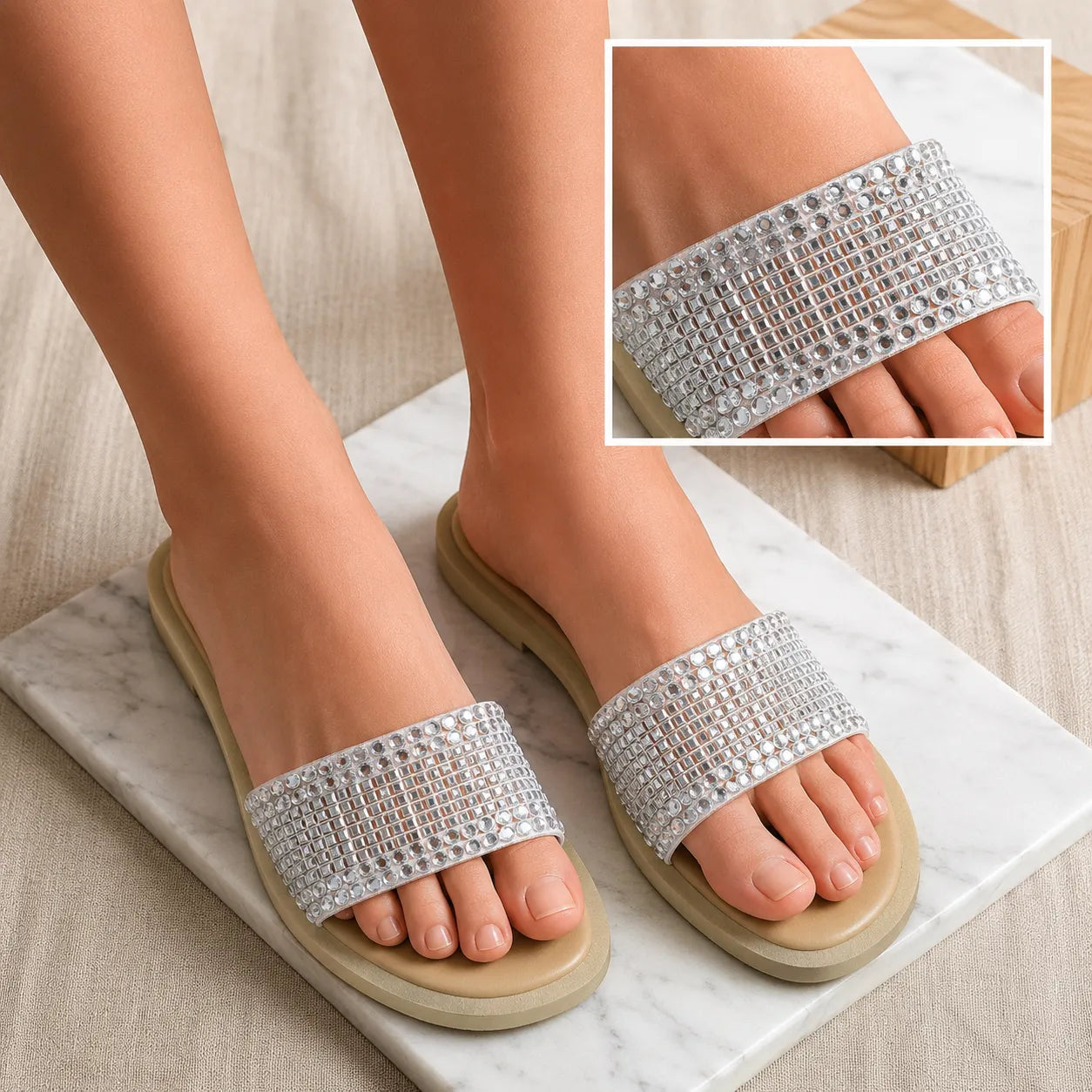 Crystal Luxe Slides